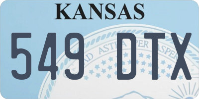 KS license plate 549DTX