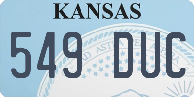 KS license plate 549DUC
