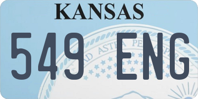 KS license plate 549ENG