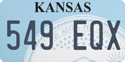 KS license plate 549EQX