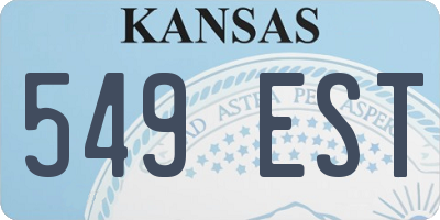 KS license plate 549EST