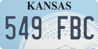 KS license plate 549FBC