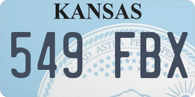 KS license plate 549FBX
