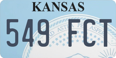 KS license plate 549FCT