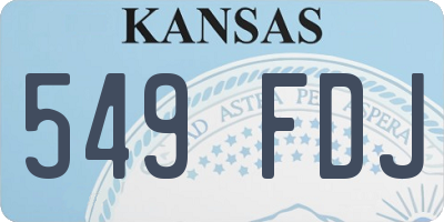 KS license plate 549FDJ