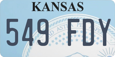 KS license plate 549FDY