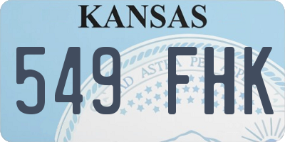 KS license plate 549FHK