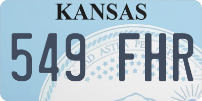 KS license plate 549FHR