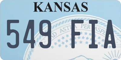 KS license plate 549FIA