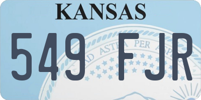 KS license plate 549FJR
