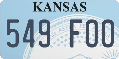 KS license plate 549FOO