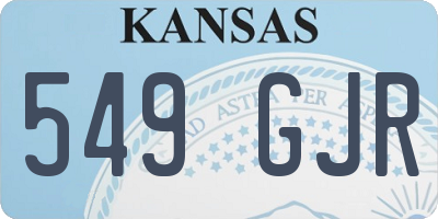 KS license plate 549GJR