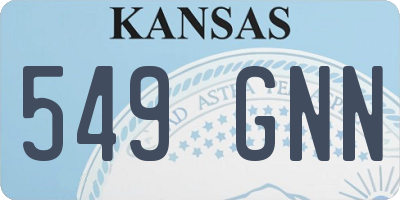 KS license plate 549GNN