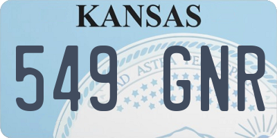 KS license plate 549GNR