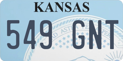 KS license plate 549GNT