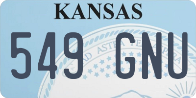 KS license plate 549GNU