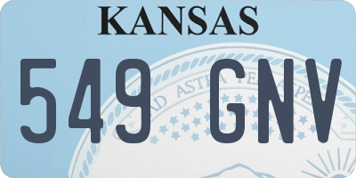 KS license plate 549GNV