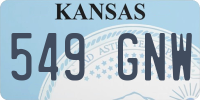 KS license plate 549GNW