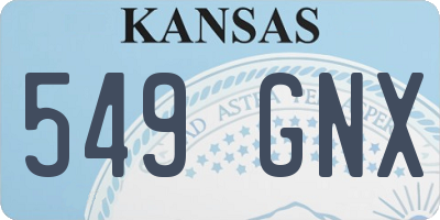 KS license plate 549GNX