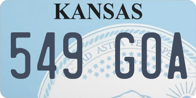 KS license plate 549GOA