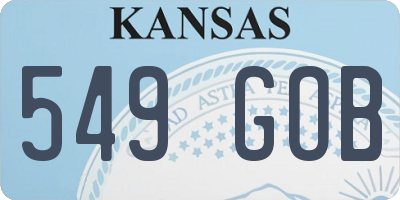 KS license plate 549GOB