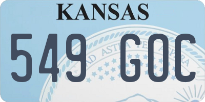 KS license plate 549GOC