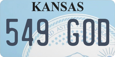 KS license plate 549GOD
