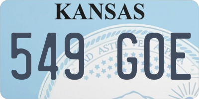 KS license plate 549GOE