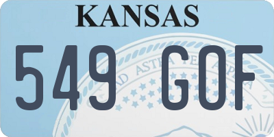KS license plate 549GOF