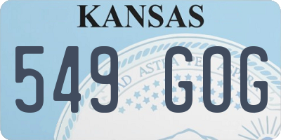 KS license plate 549GOG
