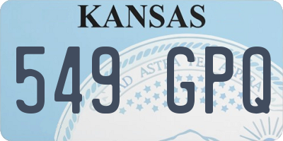 KS license plate 549GPQ