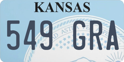 KS license plate 549GRA