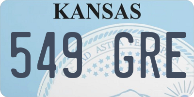 KS license plate 549GRE