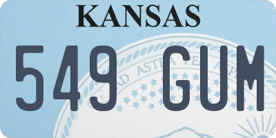 KS license plate 549GUM
