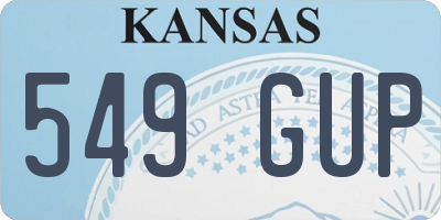 KS license plate 549GUP