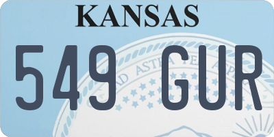KS license plate 549GUR