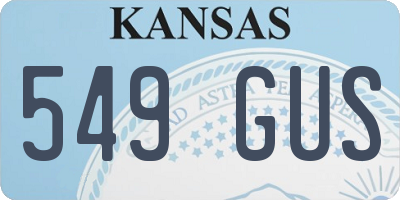 KS license plate 549GUS