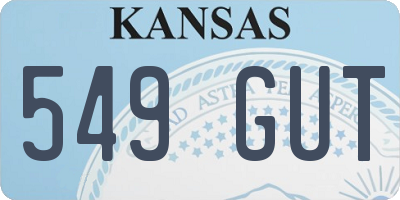 KS license plate 549GUT