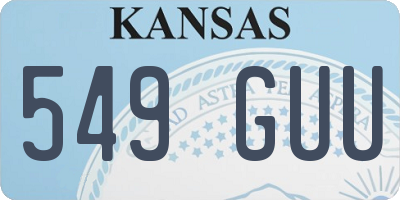 KS license plate 549GUU