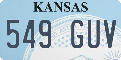 KS license plate 549GUV