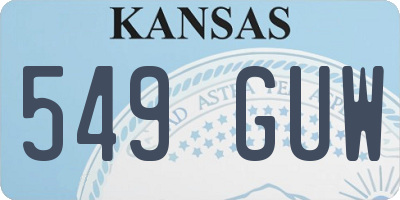KS license plate 549GUW