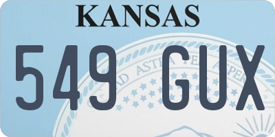 KS license plate 549GUX