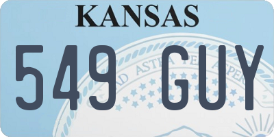 KS license plate 549GUY