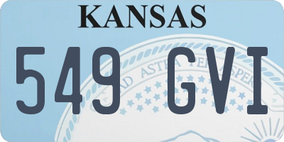KS license plate 549GVI