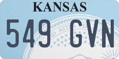 KS license plate 549GVN