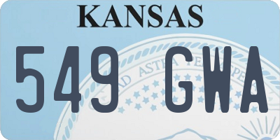 KS license plate 549GWA