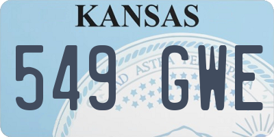KS license plate 549GWE