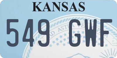 KS license plate 549GWF