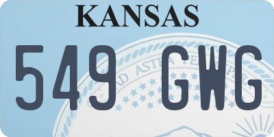 KS license plate 549GWG