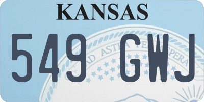 KS license plate 549GWJ
